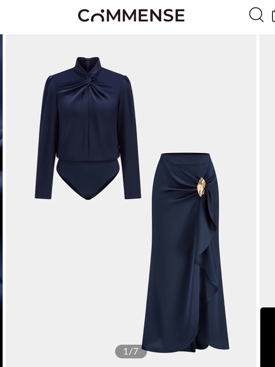 Commense Dresses & Skirts - SELLING AS A SET!  Commense Navy Maxi Skirt with Gold Leaf Accent